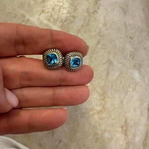 David Yurman Albion blue topaz studs